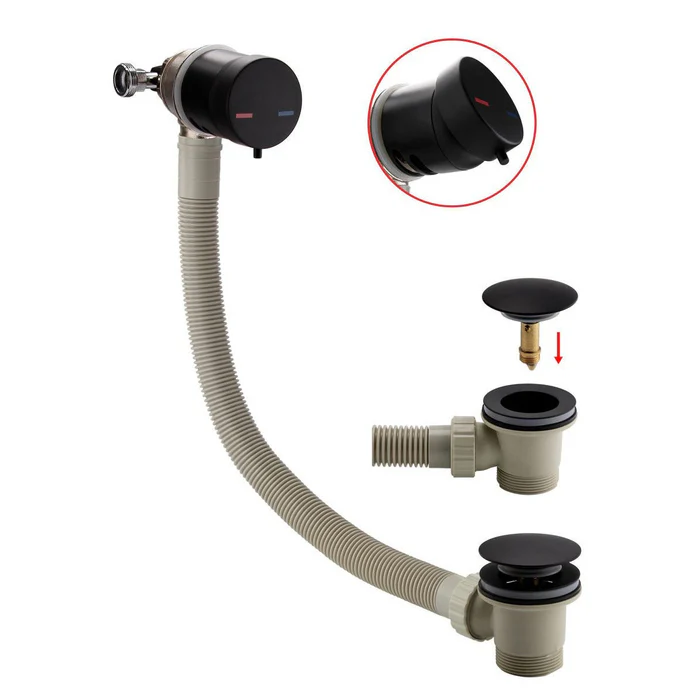 Bath Tap Overflow Kit Black