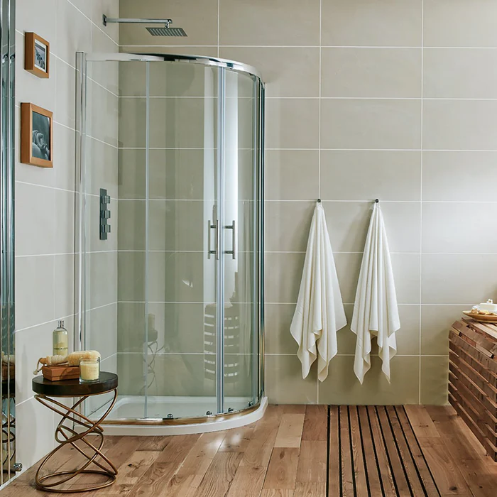 Roma 1000 x 800mm QUADRANT Shower Door Chrome