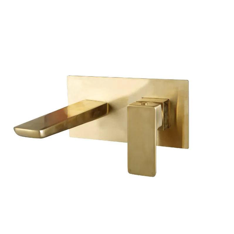 Ravena Brushed Brass Wall Mounted Basin Tap