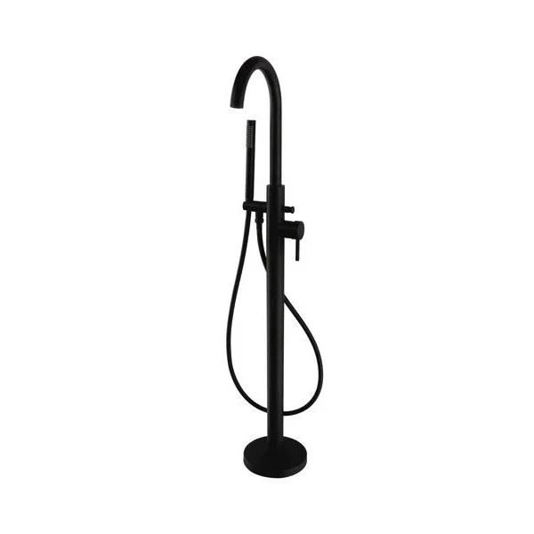 Round Freestanding Bath Tap Black