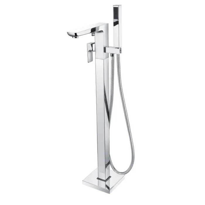 Square Freestanding Bath Tap Chrome