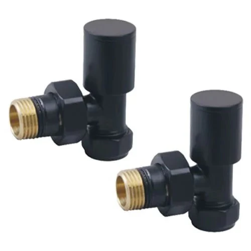 Angled Black Radiator Valves