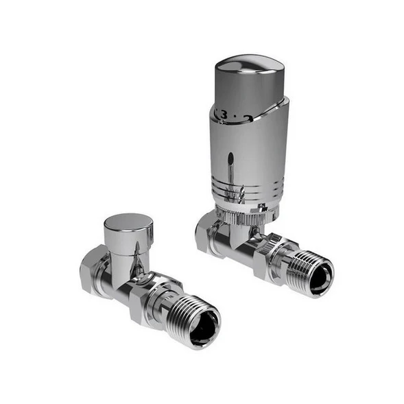 Chrome Straight Thermostatic Radiator Valves