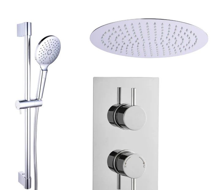 Concealed Chrome Shower Valve & Rail Kit