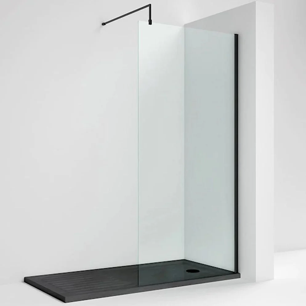 900mm Black Wet Room Screen
